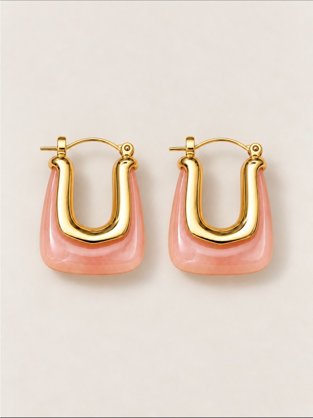 New! Pink Gold Hoop Earrings NWOT